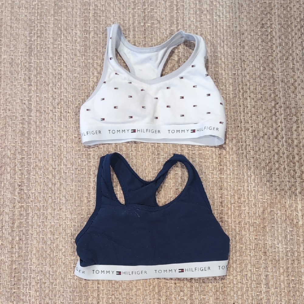 Tommy Hilfiger White and Navy Sports Bra Duo